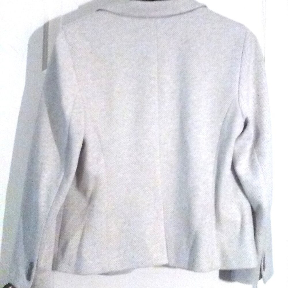 Talbots Petite Light Gray/White Woven Blazer - Picture 8 of 12
